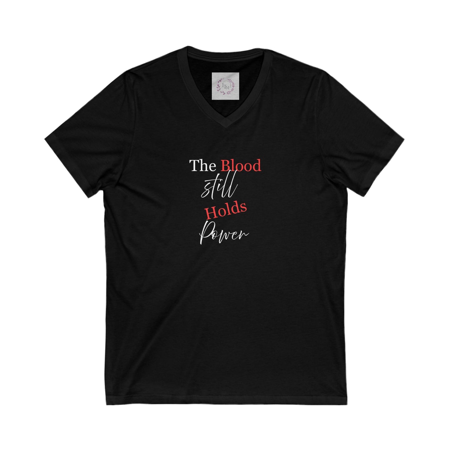 Unisex V-Neck Tee - "Blood Holds" Statement Shirt for Casual Outings